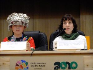 "Peng Na (Wulingyuan, China) and Jenn Redvers (Nahanni National Park, Canada) representing the Go4BioDiv International Youth Forum 2010