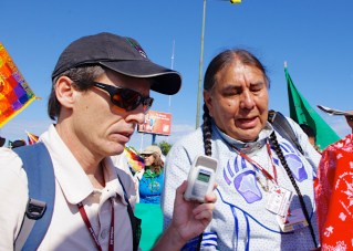 Leahy int Tom Goldtooth - cancun march - renee leahy 2010 copy