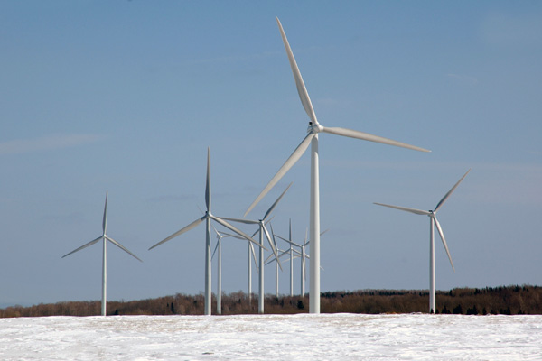 Wind turbines on the Tug Hill plateau in upstate New York